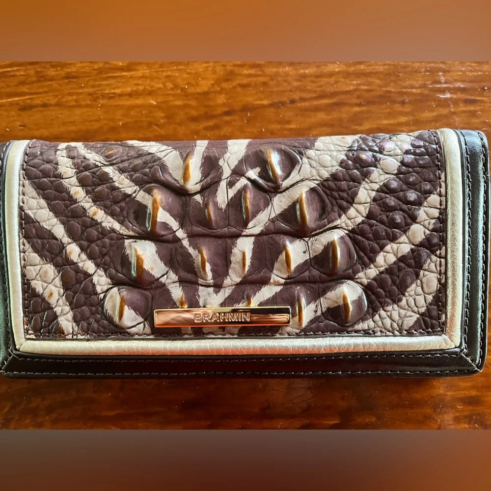 NWT Brahmin SET in COFFEE BENGAL Medium Asher and Ady Wallet
